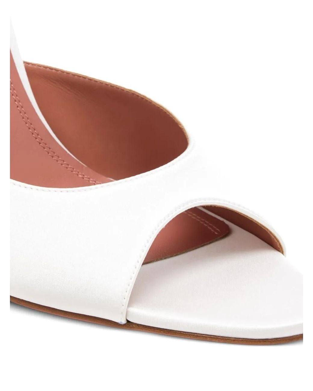 AMINA MUADDI White Alexa Satin Heeled Mules