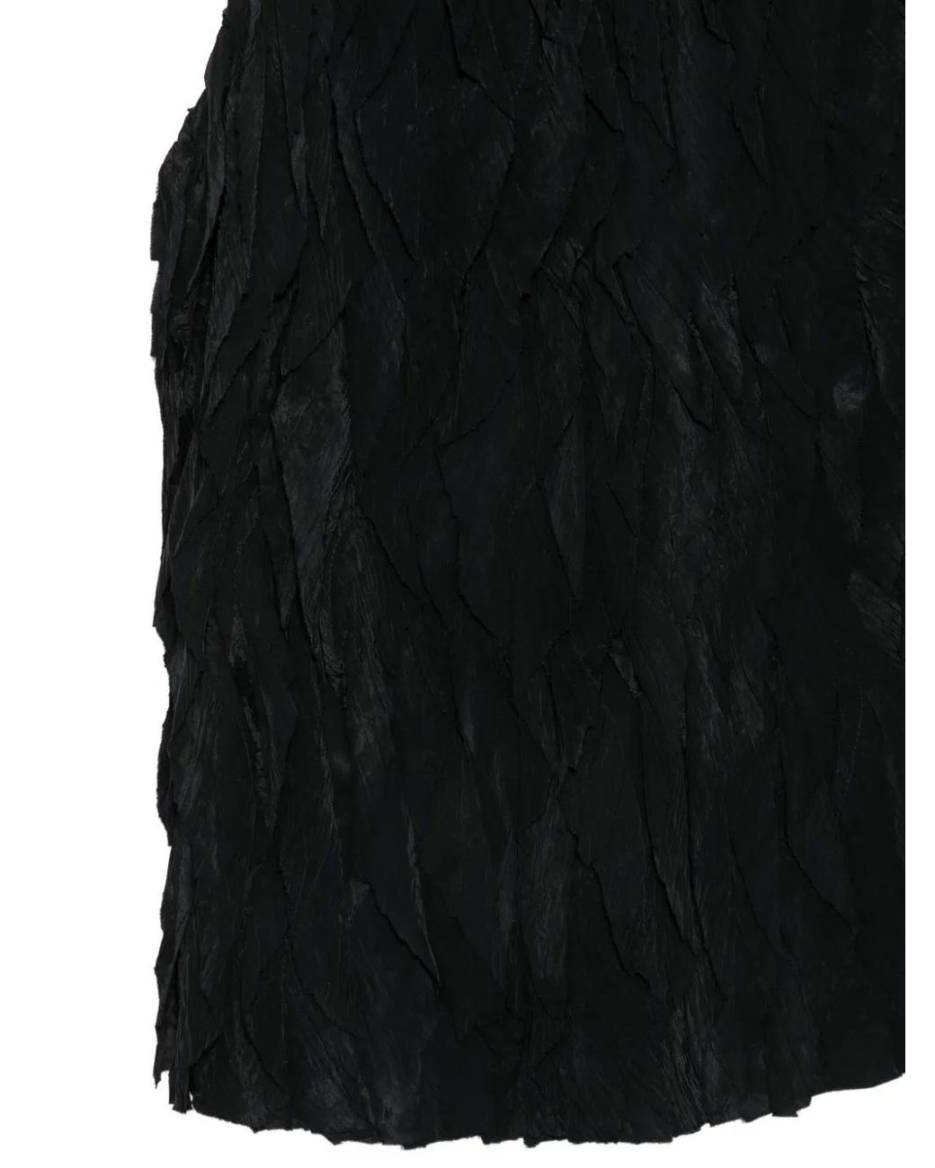 Alysi Black Feather-Effect Sleeveless Blouse