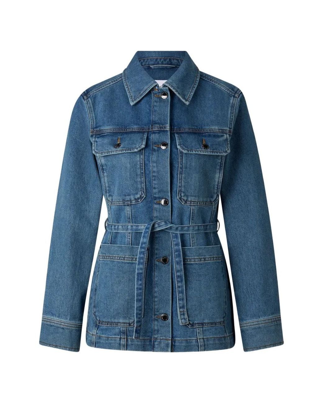 Bogner Blue Pelin Belted Denim Jacket