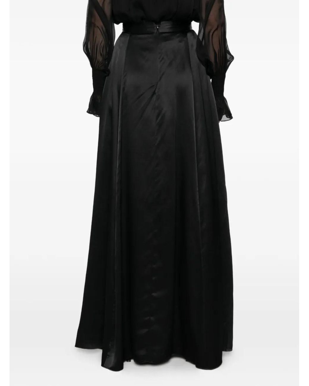 Temperley London Black Amerie Satin Skirt