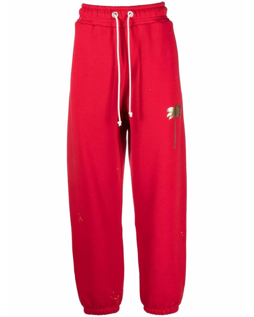 Palm Angels Red Palm Tree-Print Track Pants for men