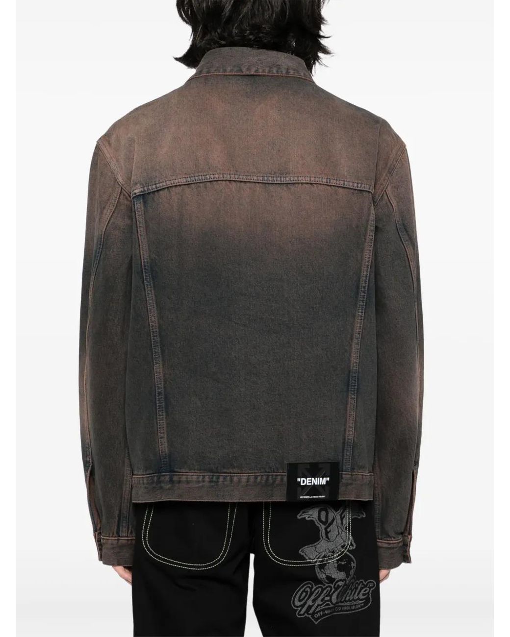 Off-White c/o Virgil Abloh Black Overdyed Denim Skate Jacket for men