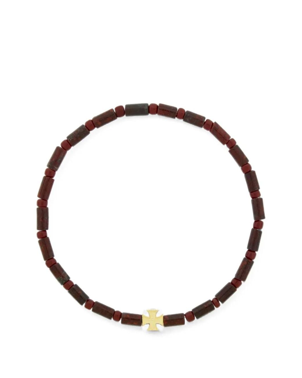 Luis Morais Metallic Maltese Cross Jasper Bracelet for men