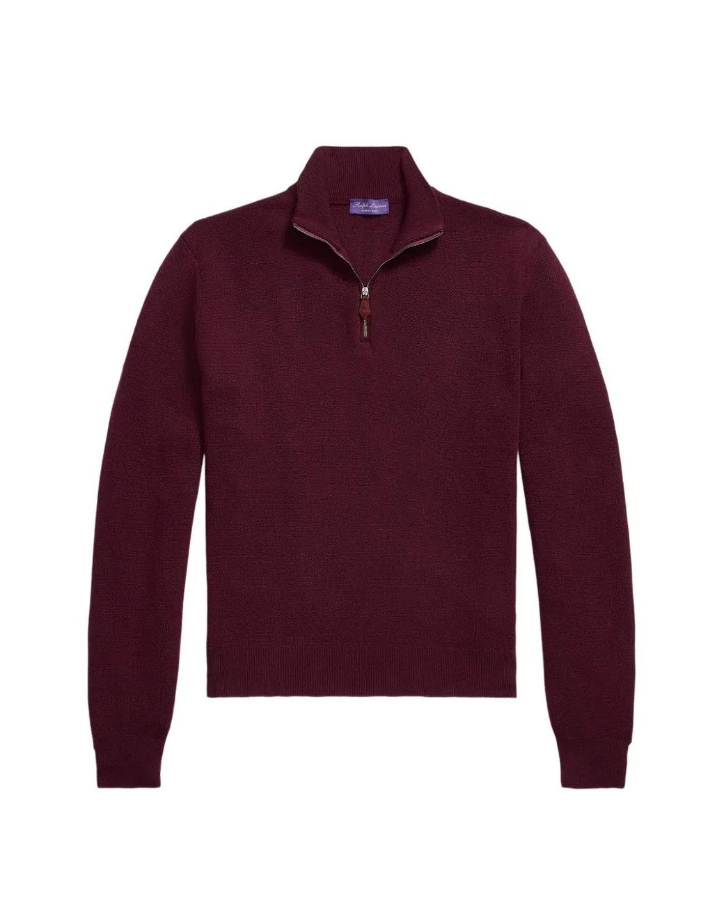 Ralph Lauren Red Birdseye Quarter-Zip Sweater for men