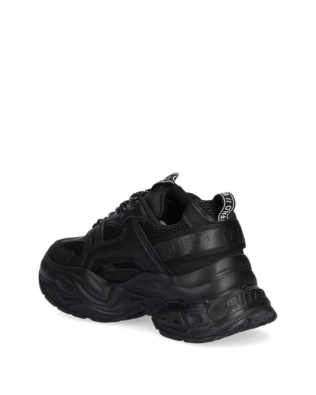 Buffalo Black Yuno One Chunky-Sole Panelled Sneakers