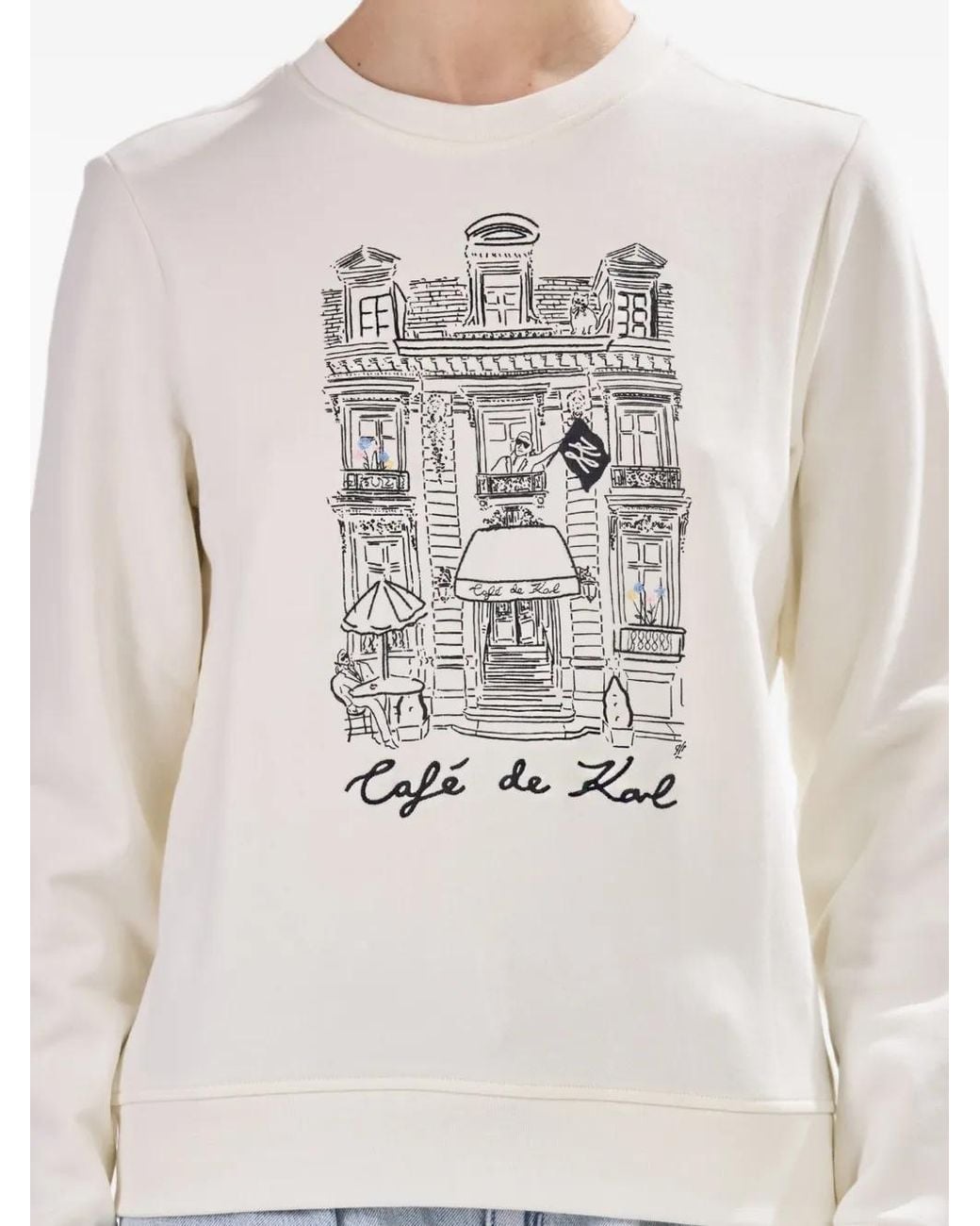 Karl Lagerfeld White X Jp Graphic-Print Sweatshirt