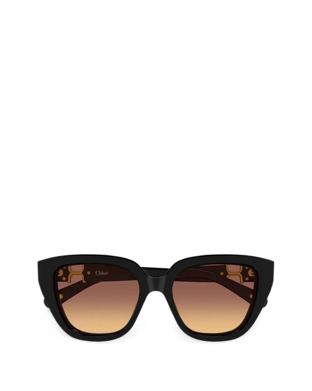 Chloé Black Logo-Plaque Cat-Eye Frame Sunglasses