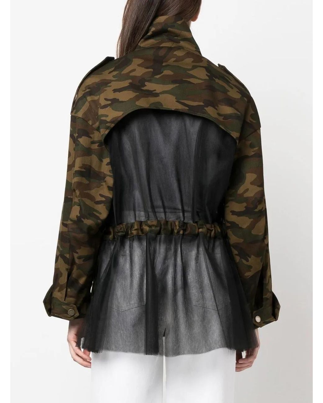 Monse Black Deconstructed Camouflage Jacket