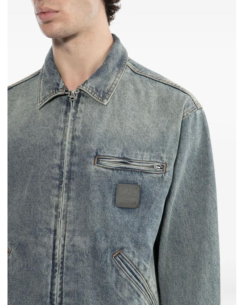 Chocoolate Gray Logo Denim Jacket for men