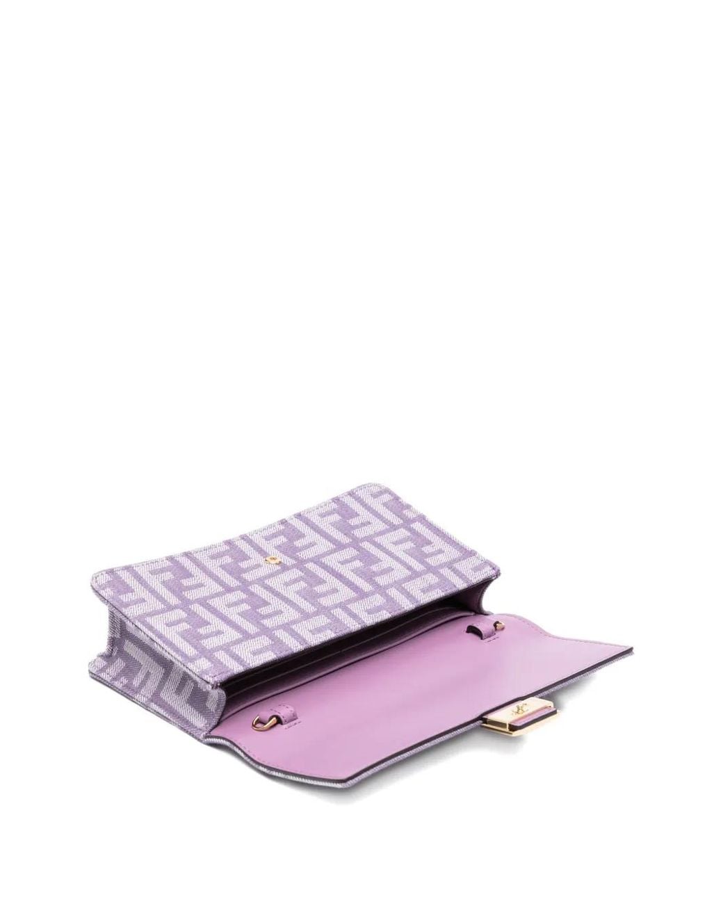 Fendi Purple Sac Wallet On Chain Baguette