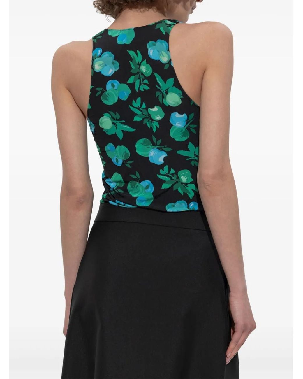 Coperni Green Floral-Print Bodysuit