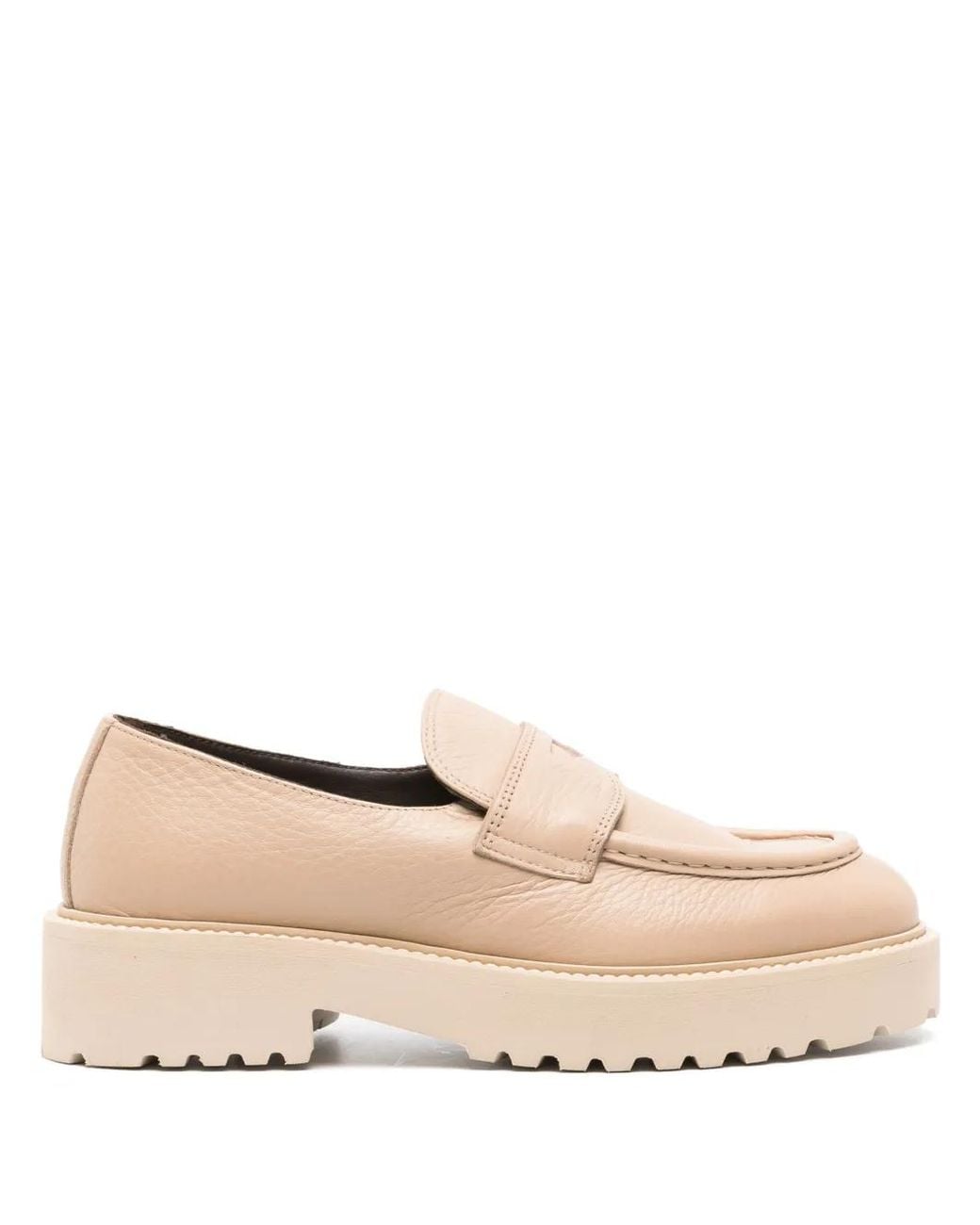 Doucal's Natural Leather Penny Loafers
