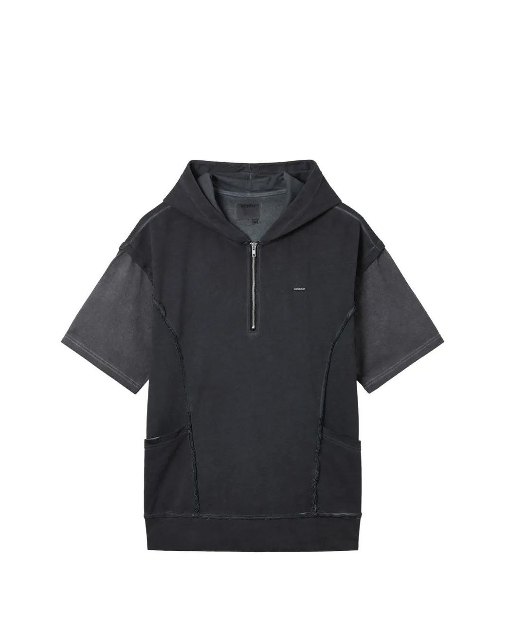 Musium Div. Blue Half-Zip Hooded T-Shirt for men