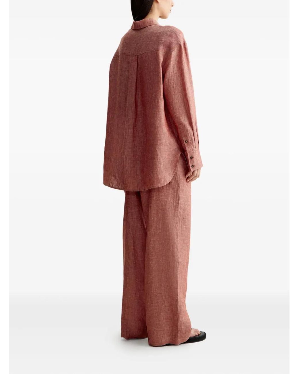 12 STOREEZ Red Drawstring Linen Trousers