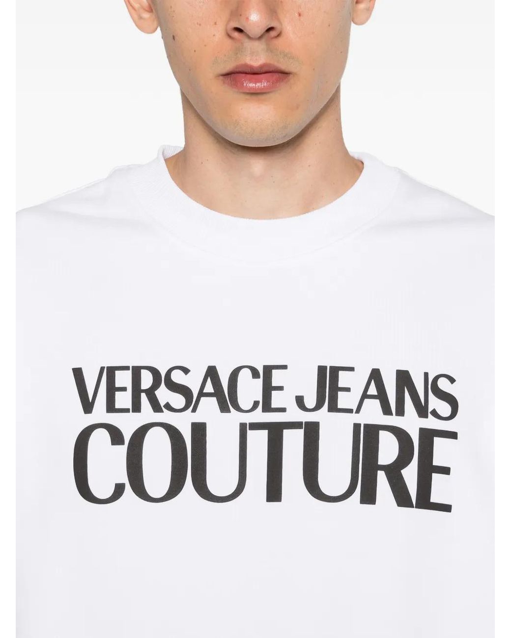 Versace Jeans Couture White Logo Sweatshirt for men