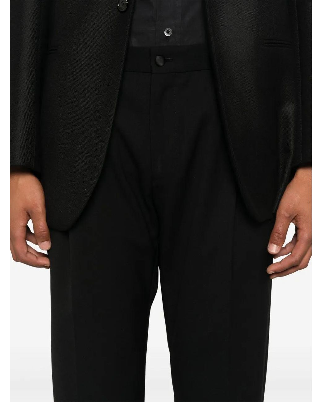Dolce & Gabbana Black Slim-Fit Tailored Trousers for men