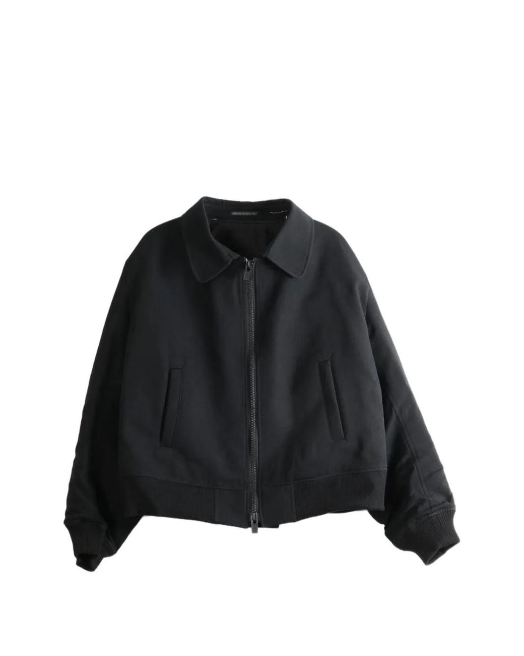 Yohji Yamamoto Black Zip-Up Collared Jacket for men
