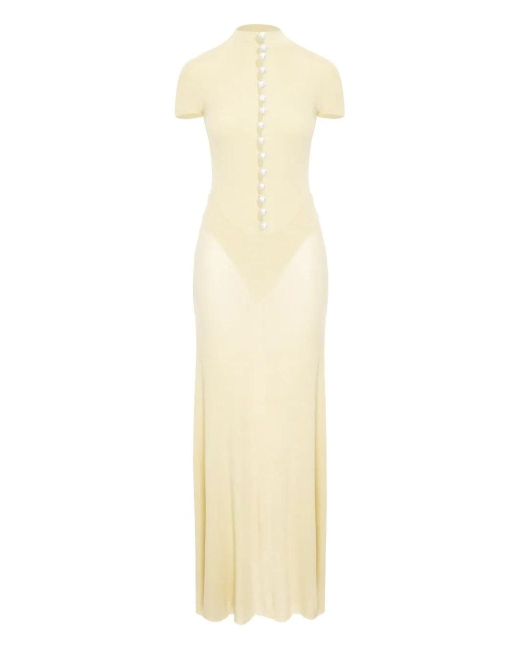 MANURI White Mock-Neck Maxi Dress