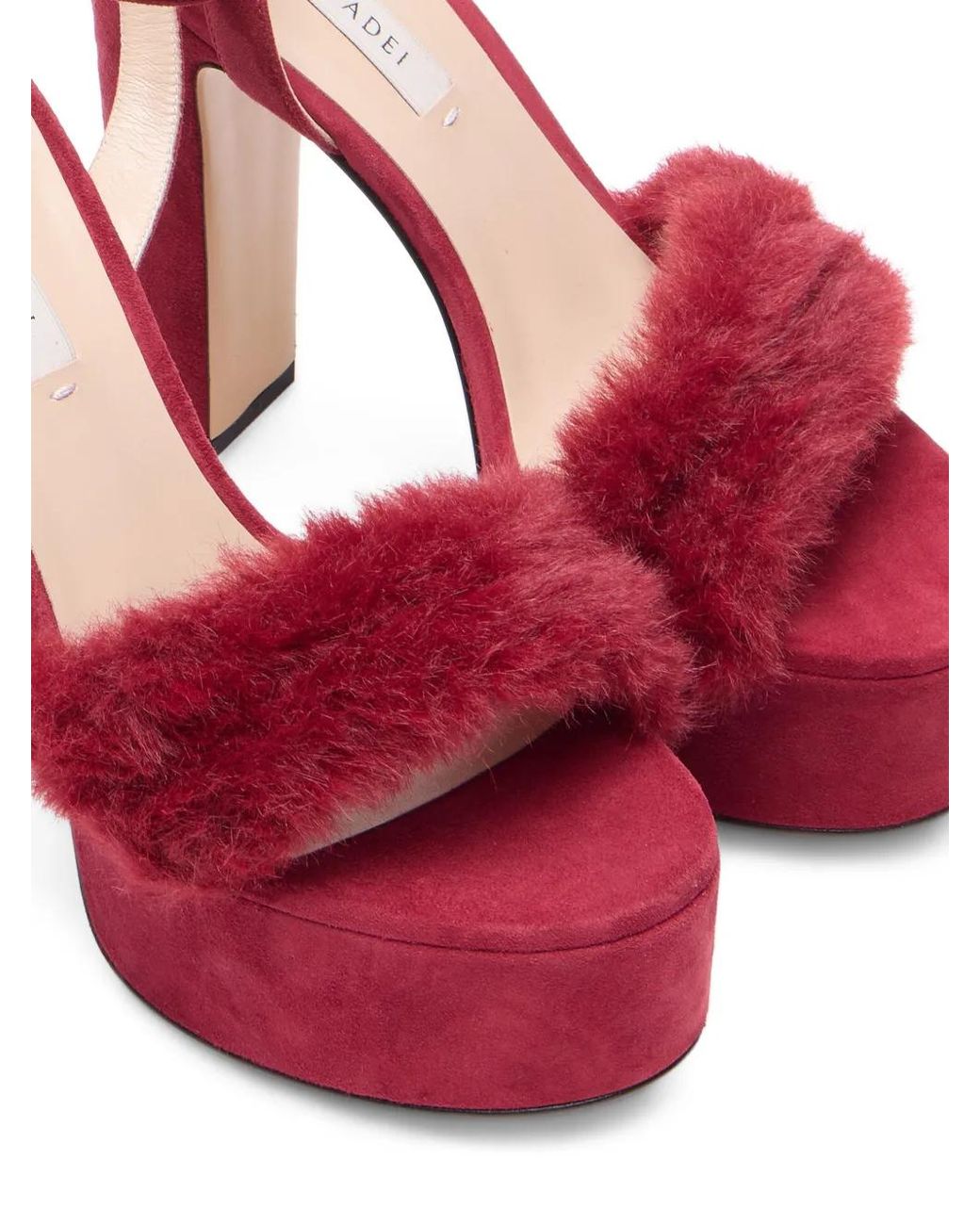 Casadei Red Suede Platform Pumps