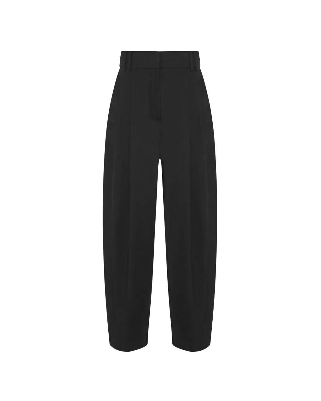 Another Tomorrow Black Cropped Tapered Trousers