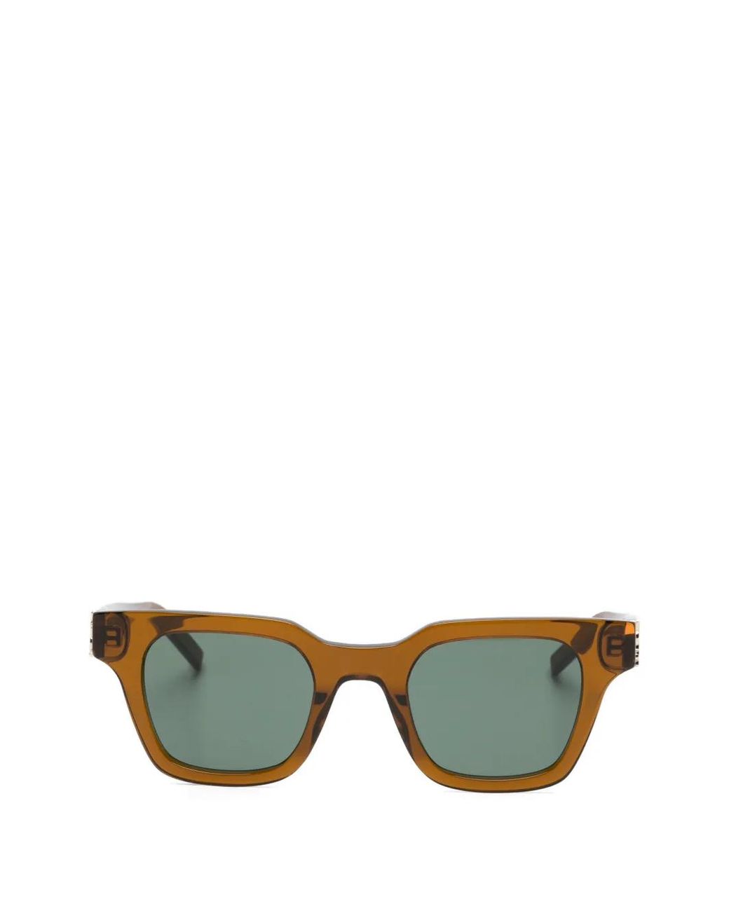 Saint Laurent Green Lunettes De Soleil Carrées À Logo