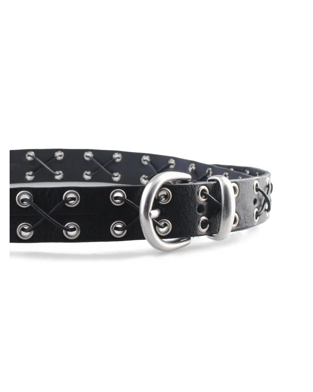 MOLEBO Black Ceinture En Cuir À Détails D'Œillets