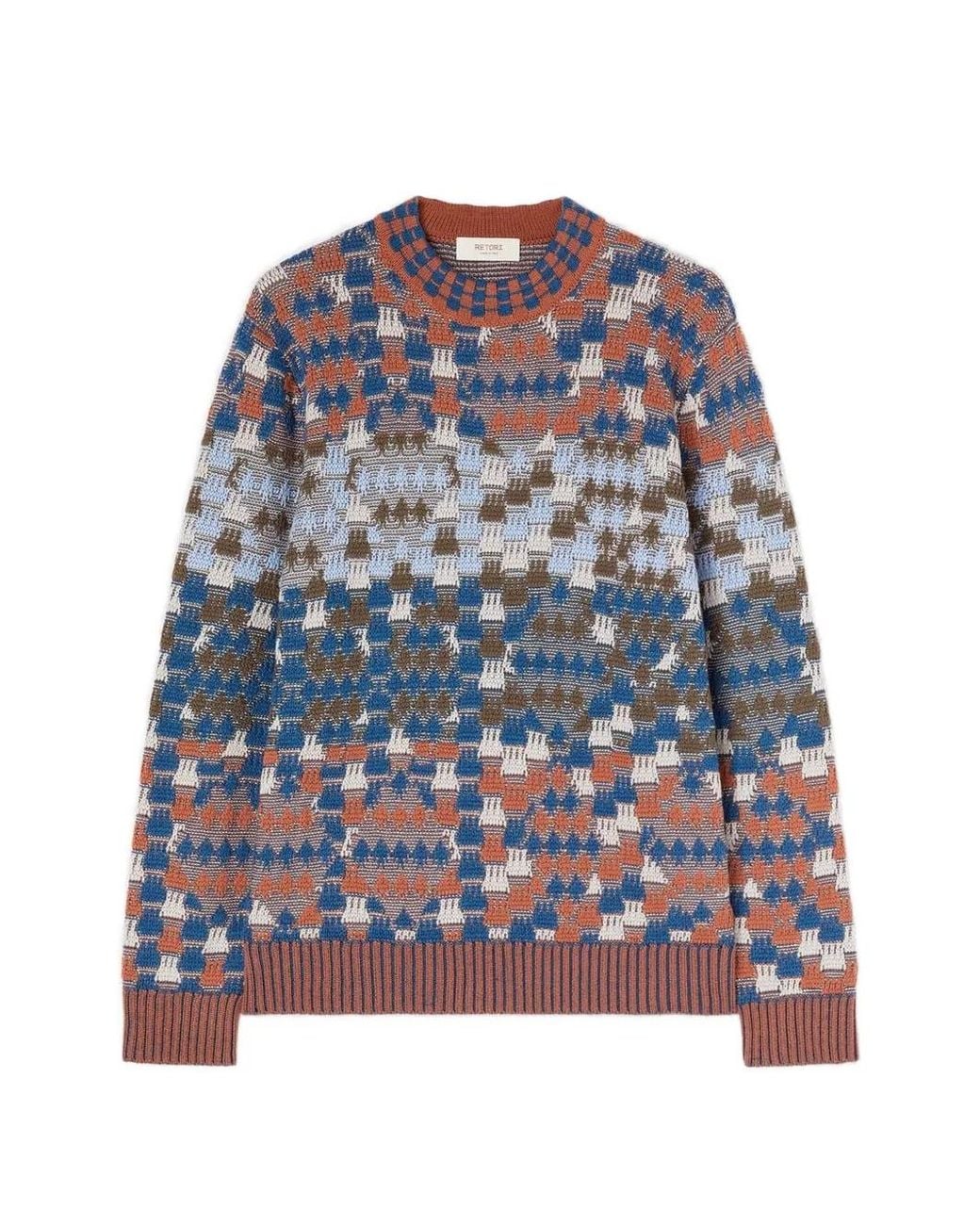 RETORI Pullover Mit Argyle-Muster in Blue für Herren