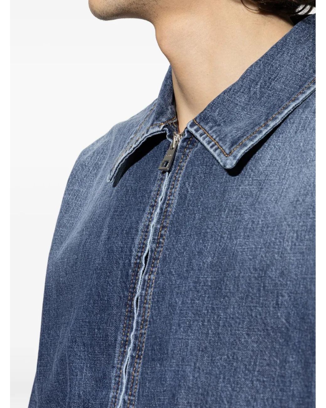 Givenchy Blue Zip-Up Cotton Jacket for men