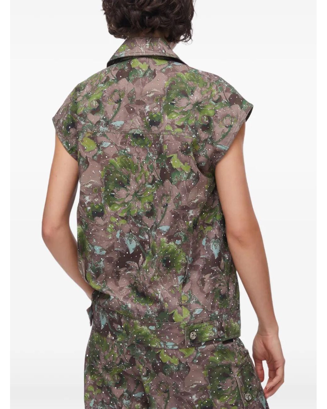 Liu Jo Gray Printed Chest-Pocket Vest