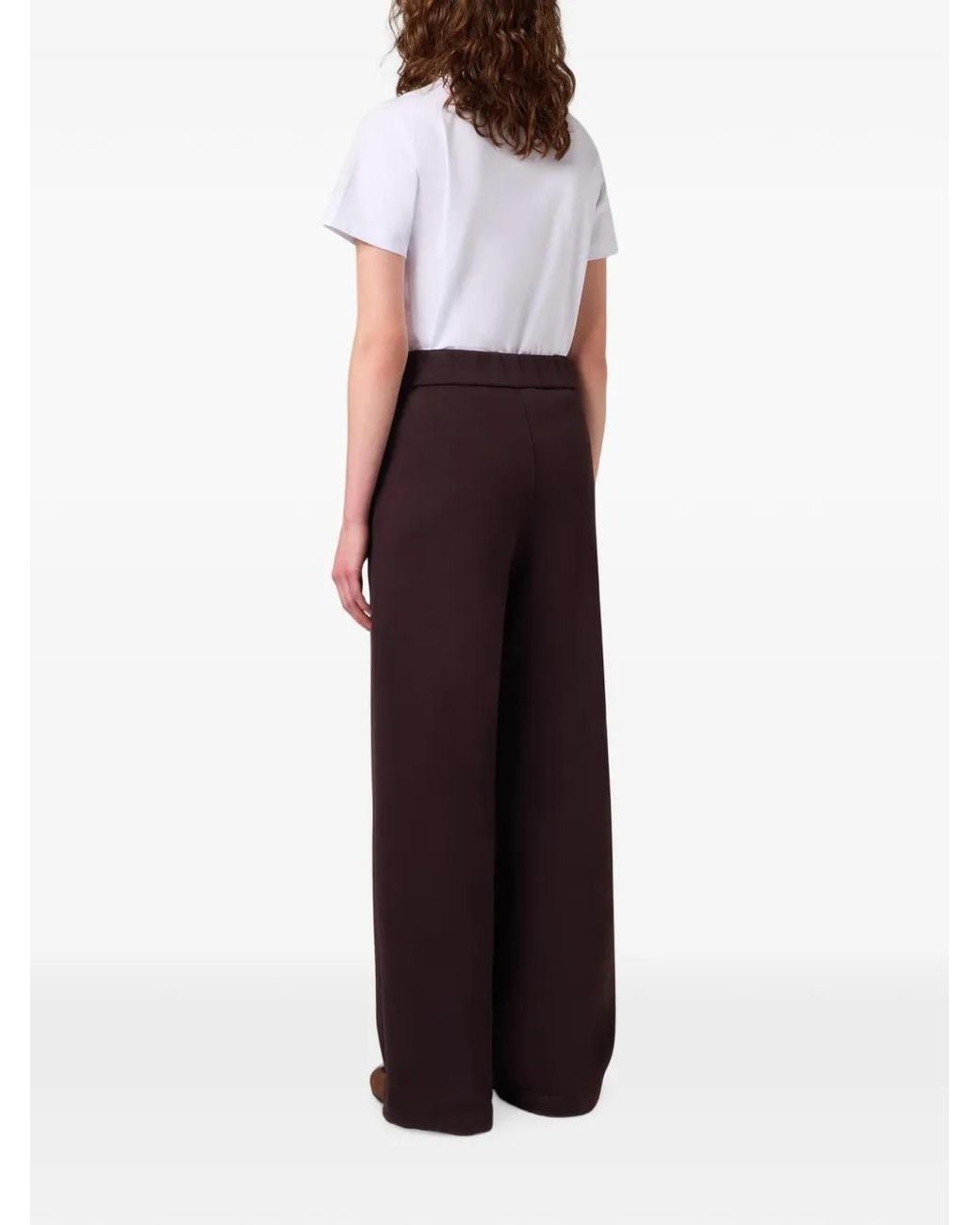 MSGM Purple Pleated Logo-Embroidered Straight Trousers