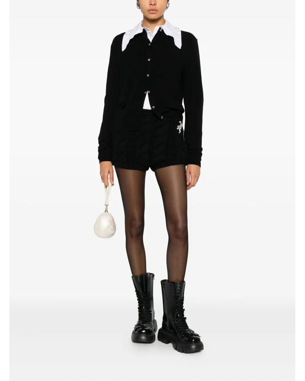 Simone Rocha Black Embellished Shorts