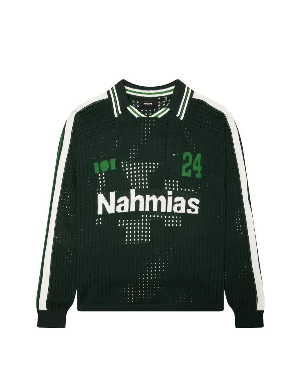 NAHMIAS Green T-Shirt De Football En Maille À Logo for men