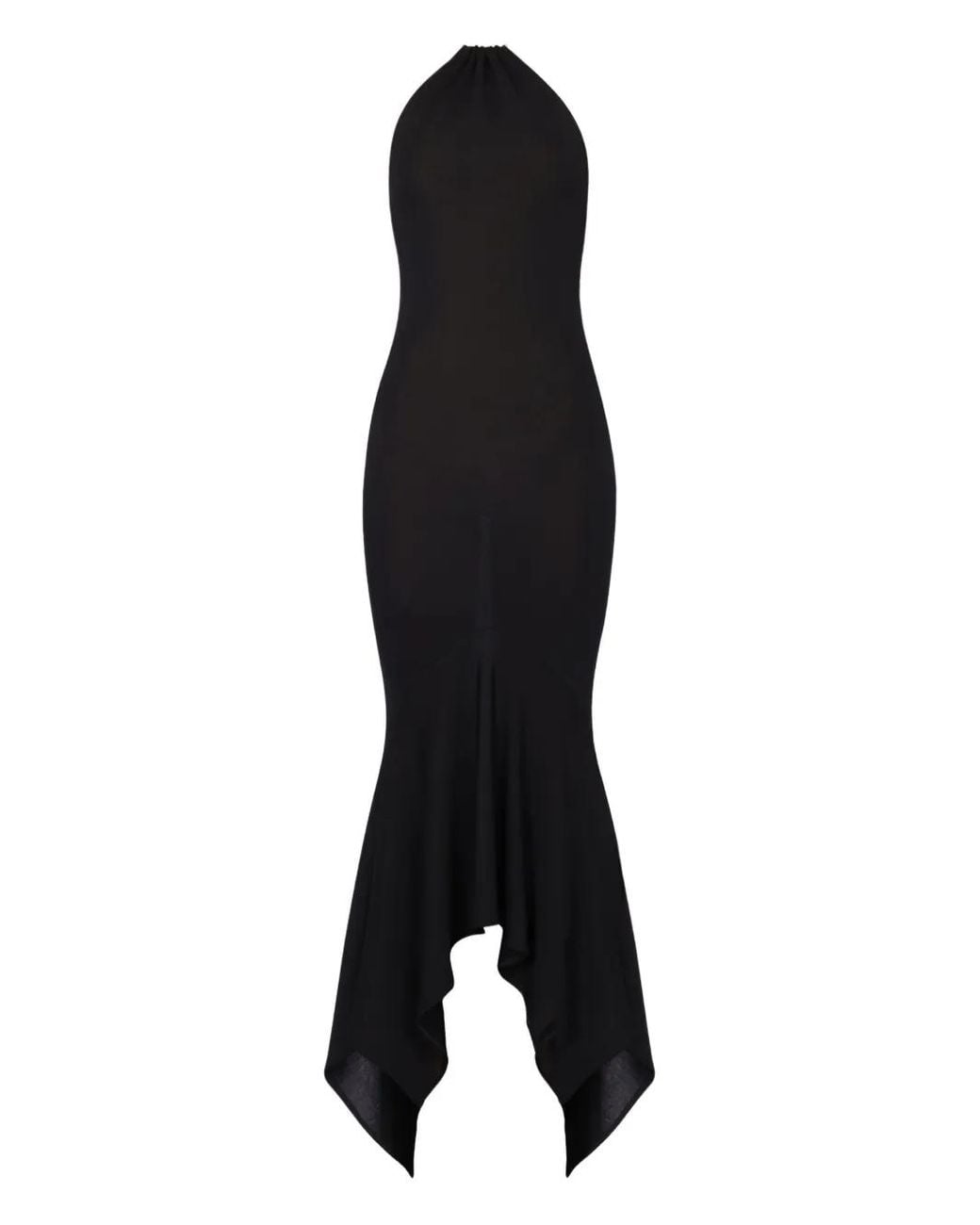 Alexandre Vauthier Black Crystal-Embellished Halterneck Dress