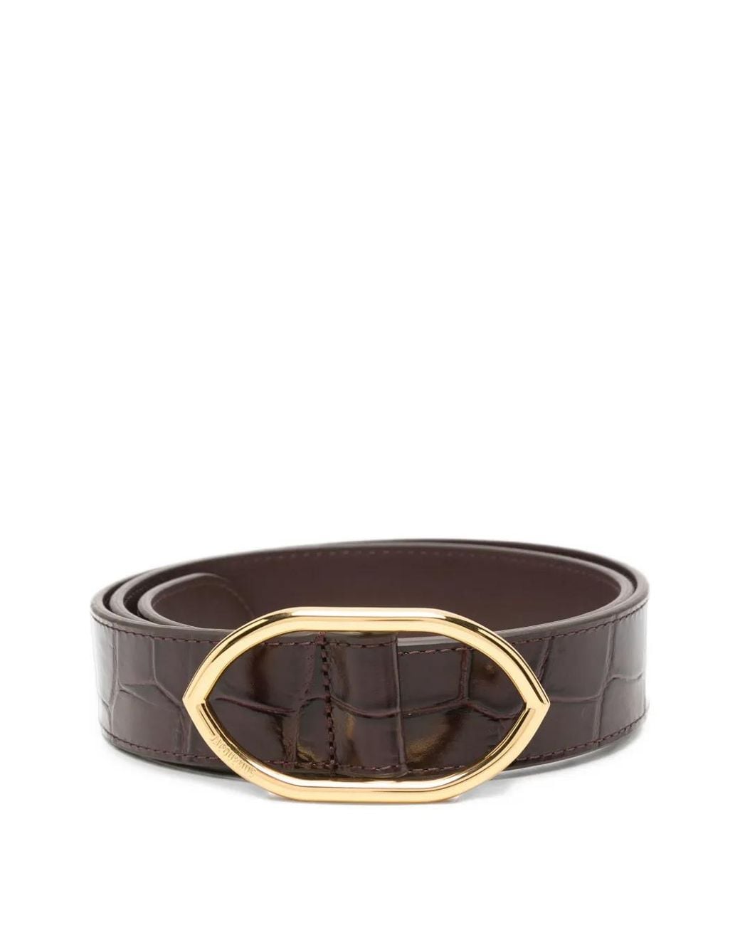 Jacquemus Brown Calisson Croc-Effect Leather Belt