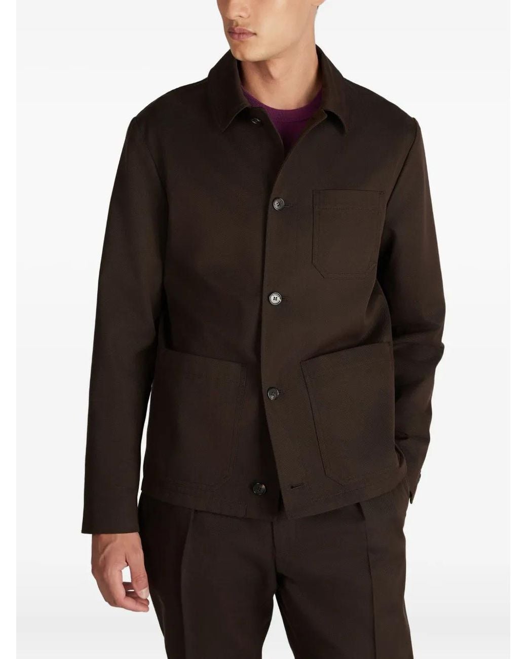 Incotex Brown Patch-Pocket Jacket for men