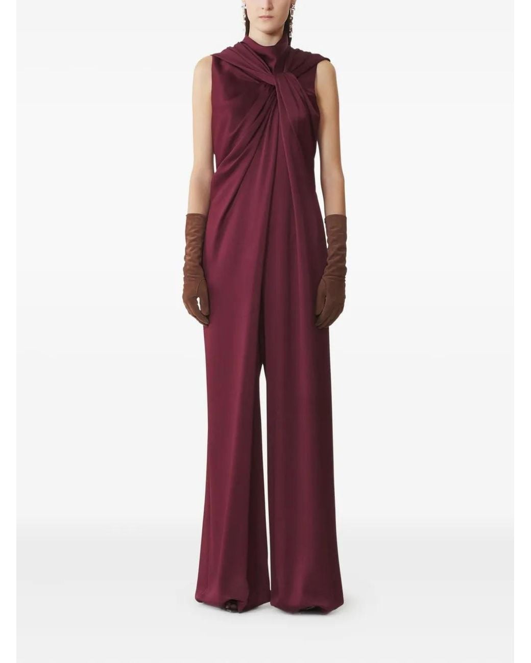 Lanvin Purple Knot-Detail Jumpsuit