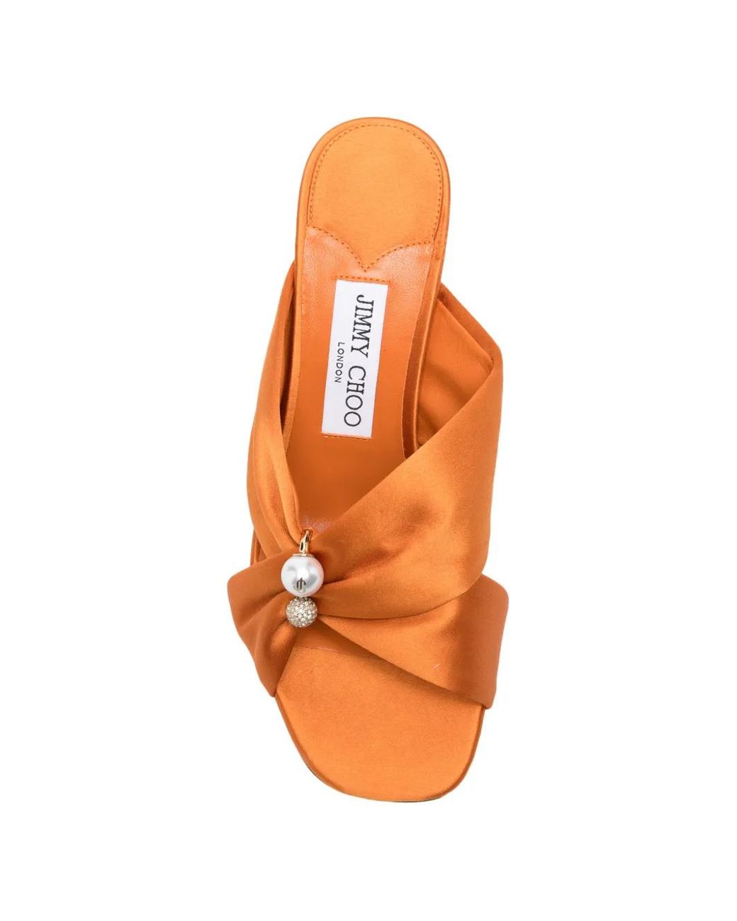 Jimmy Choo Orange Rafi Pearl-Embellished Sandals