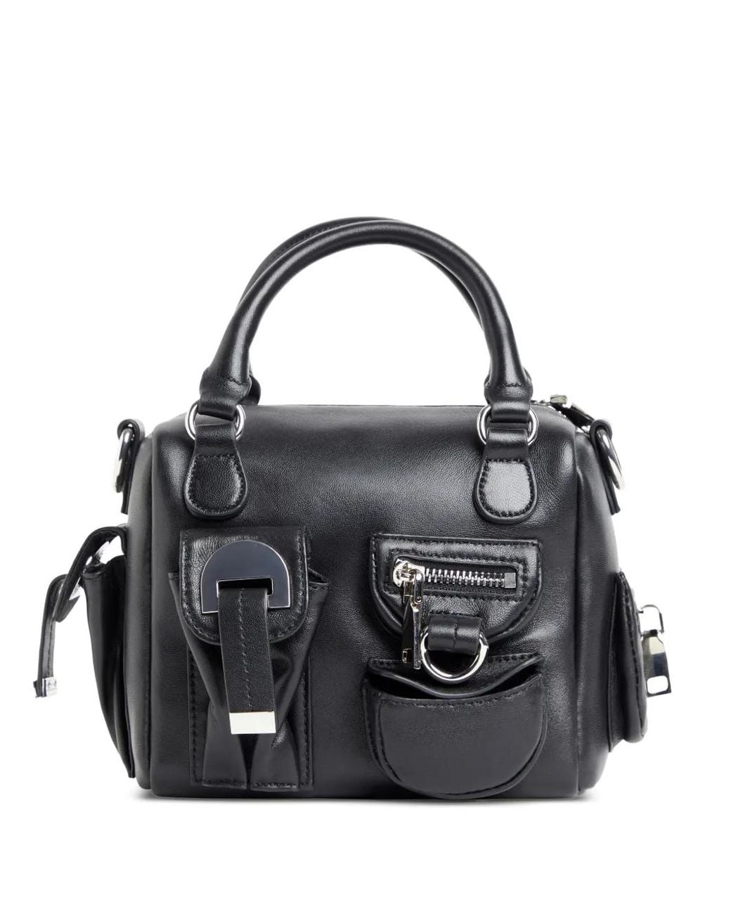 Cynthia Rowley Black Leather Cargo Tote Bag