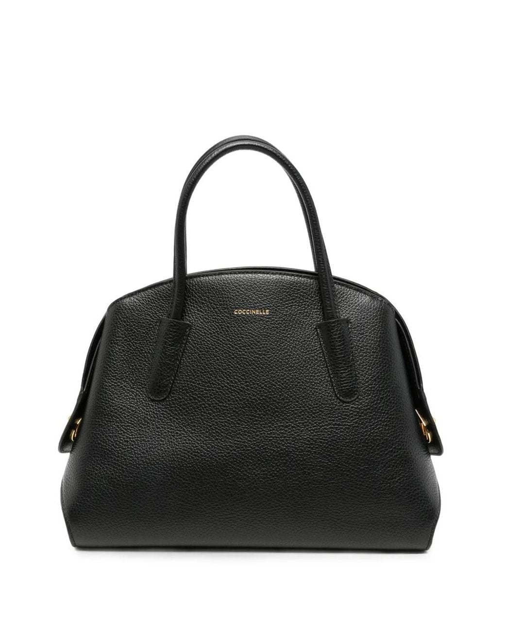 Coccinelle Black Tylde Grained Leather Shoulder Bag