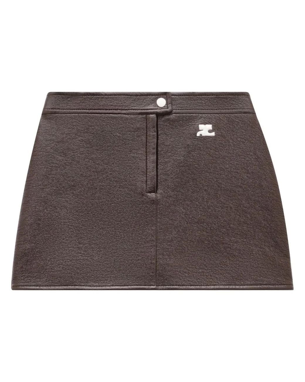 Courreges Brown Iconique Vinyl Skirt