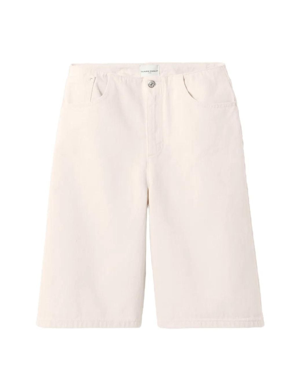 Claudie Pierlot White Ecru Denim Bermuda Shorts