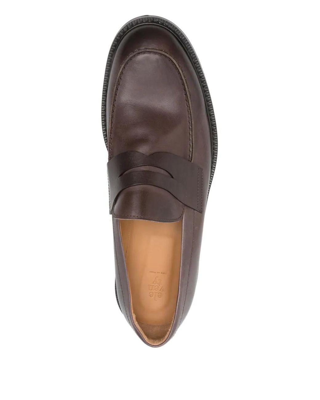 Eleventy Brown Penny Leather Loafers for men