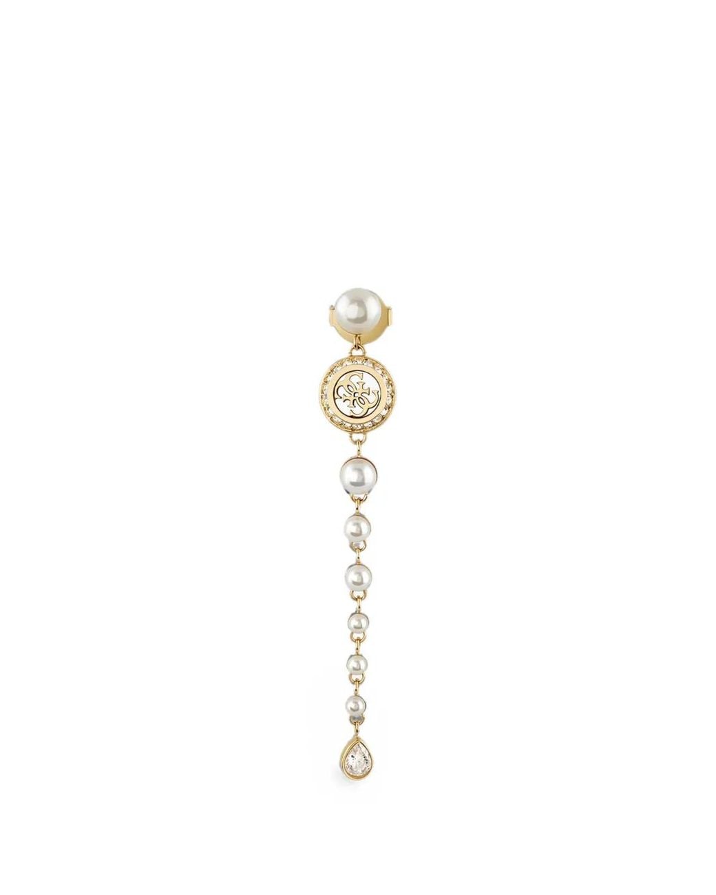 Guess White Tiny Pearly Earrings
