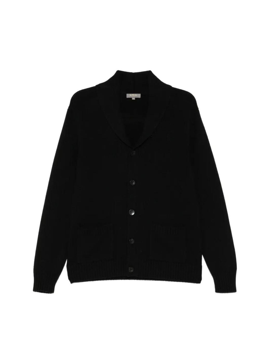 N.Peal Cashmere Black Casino Royale Cardigan for men