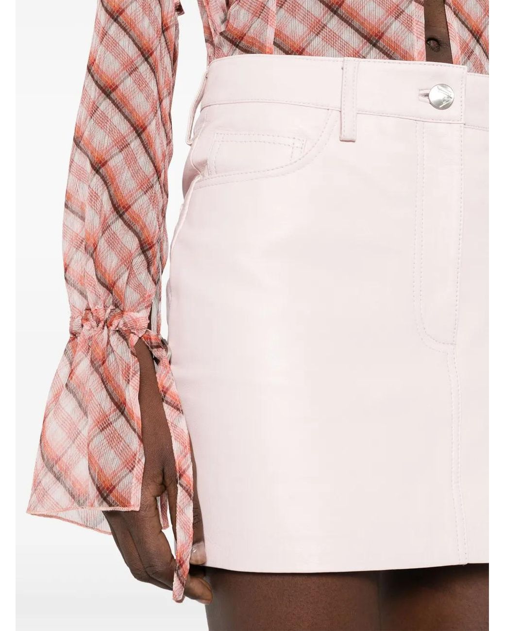 Remain Pink Leather Mini Skirt