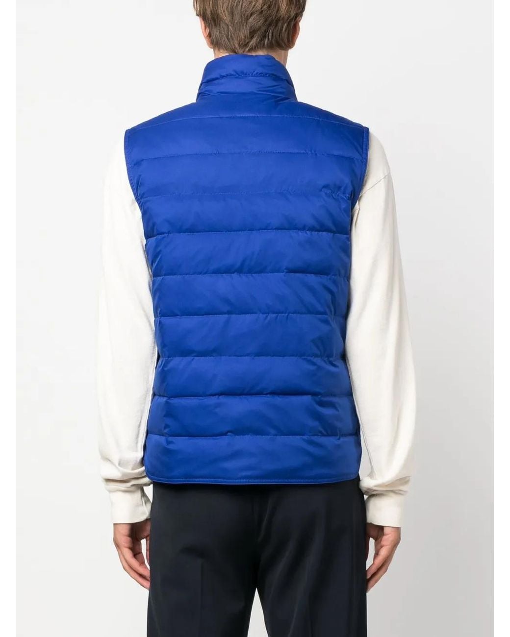 Kiton Blue Button-Up Padded Gilet for men