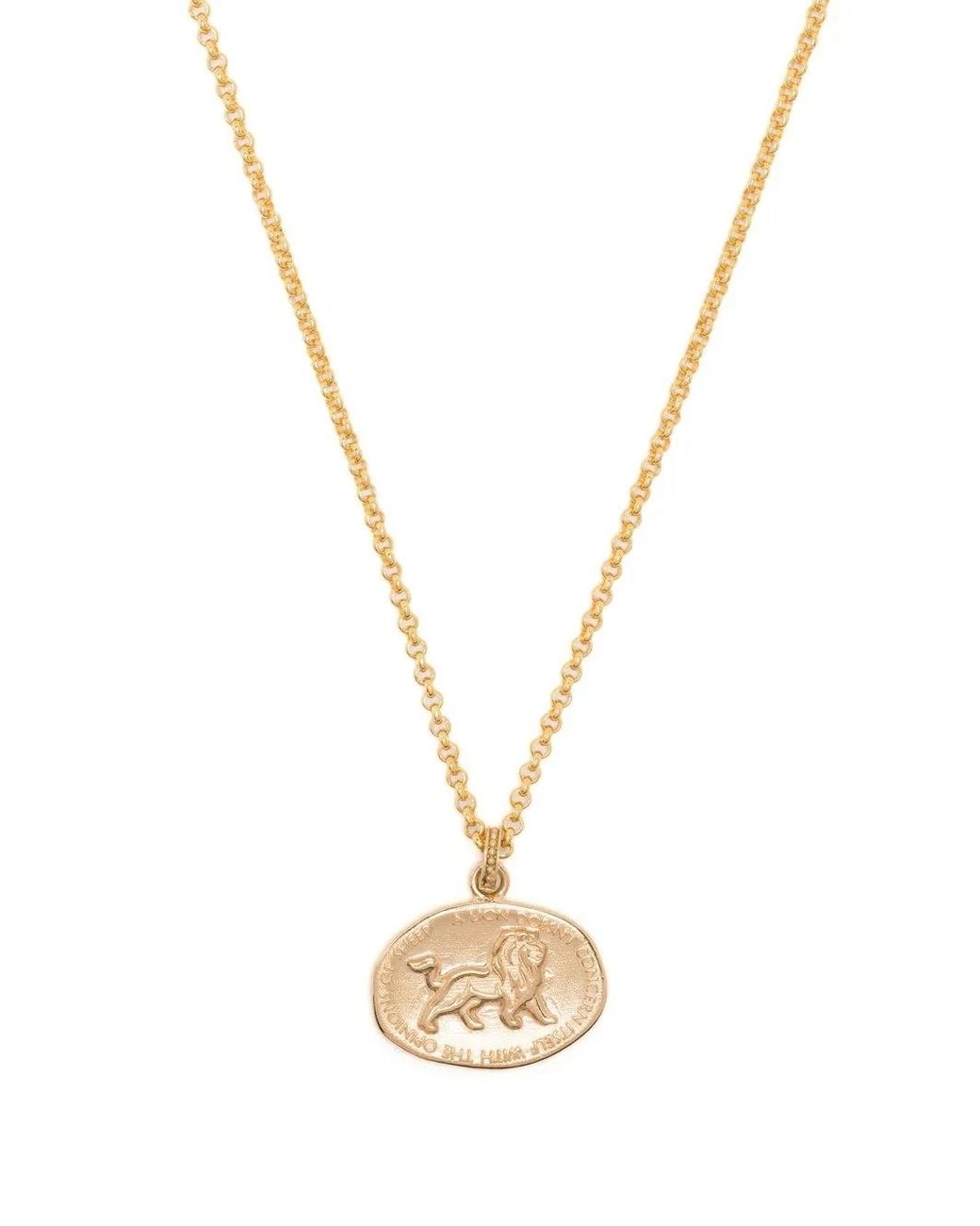 Dower & Hall Metallic Lion Medallion Necklace for men