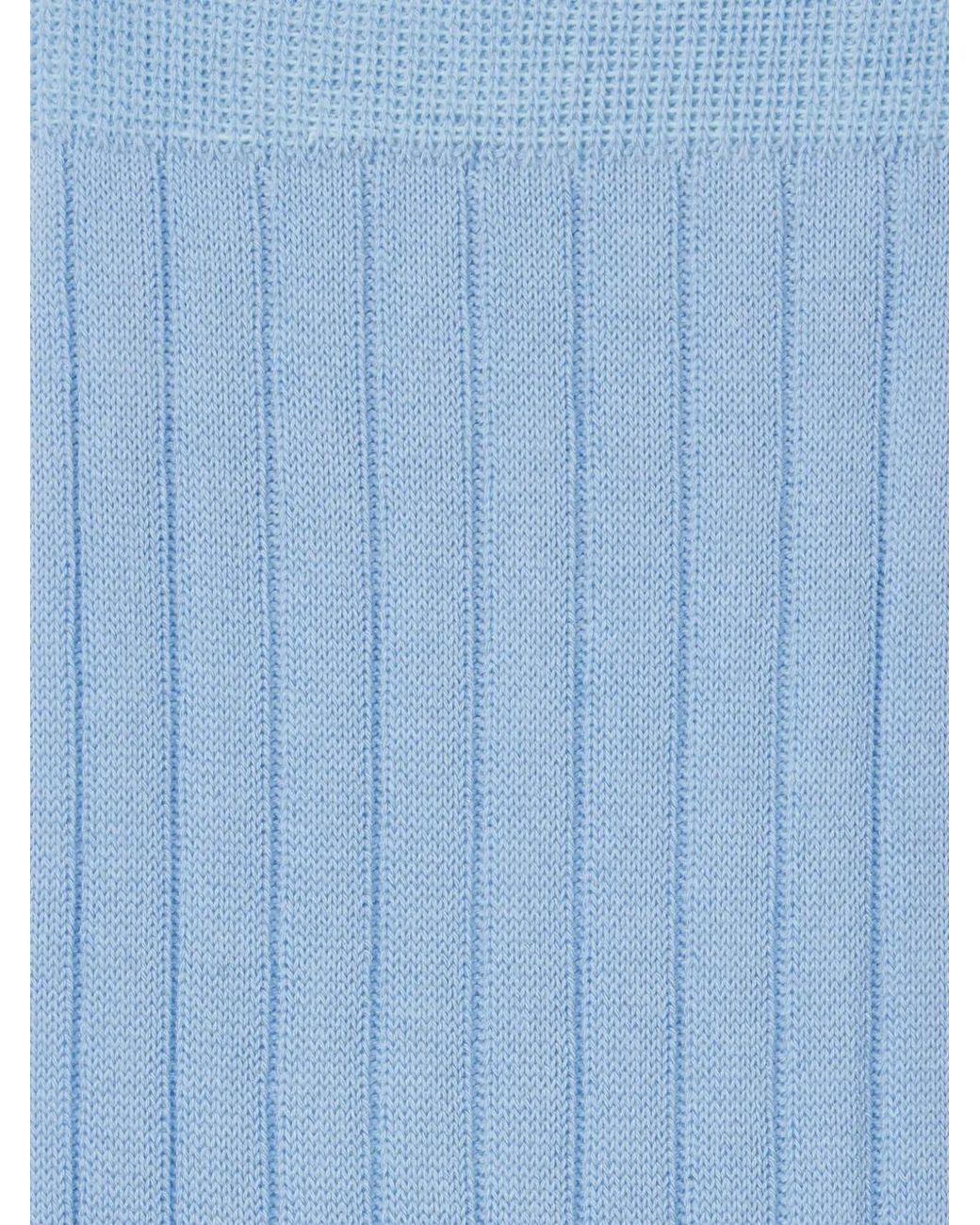 Paul Smith Blue Chaussettes En Maille À Design Côtelé for men