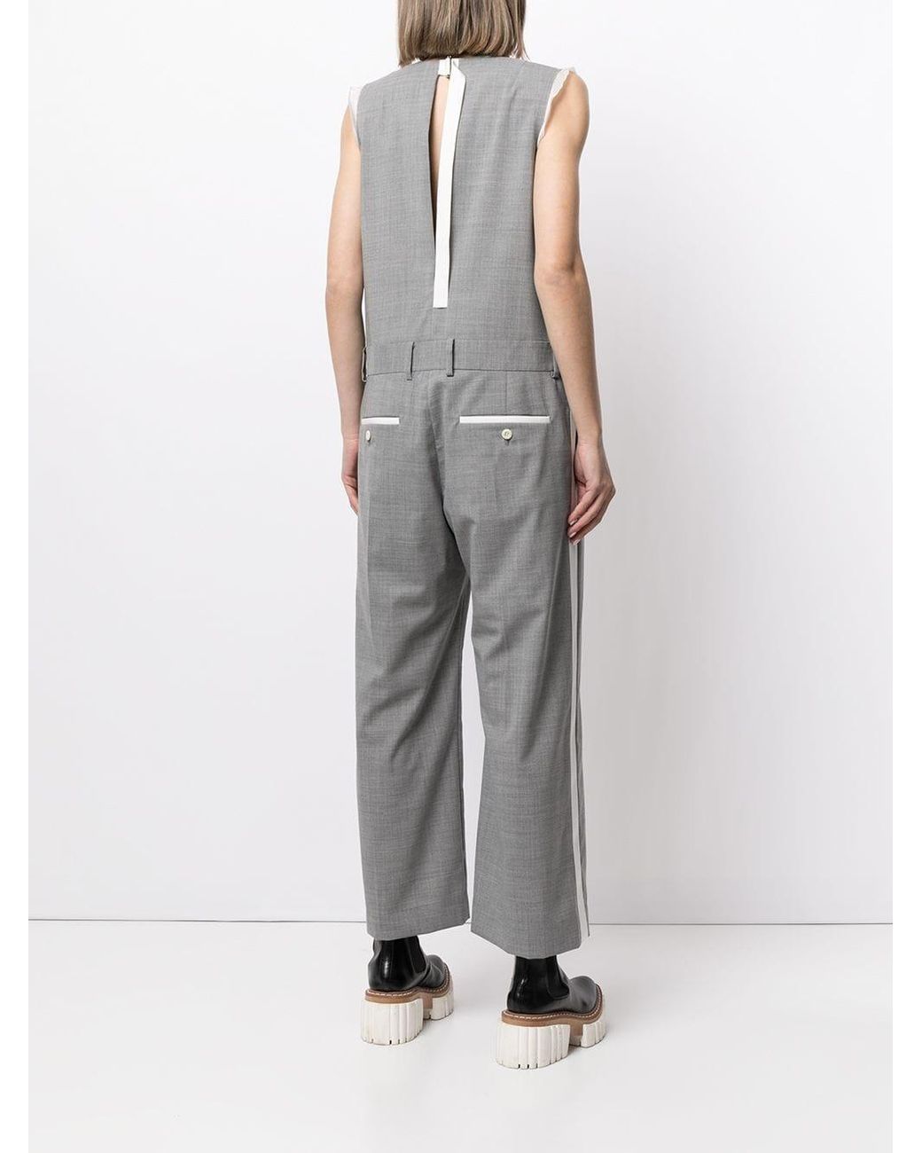Sacai テーラード ジャンプスーツ グレー | Lyst