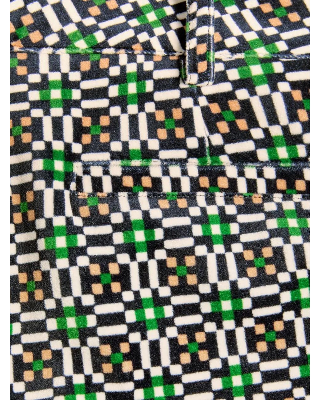 LaDoubleJ Gray Hendrix Geometric-Print Trousers